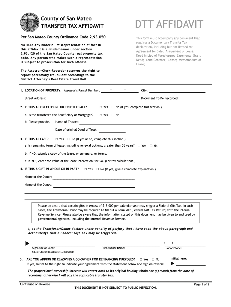 2011 Form CA DTT Affidavit Fill Online Printable Fillable Blank 