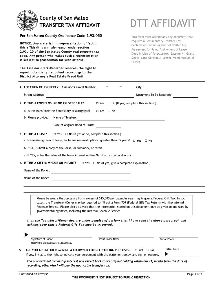 2016 2020 Form CA DTT Affidavit Fill Online Printable Fillable Blank