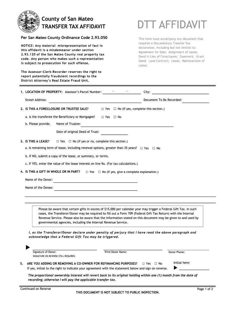 2016 2020 Form CA DTT Affidavit Fill Online Printable Fillable Blank 