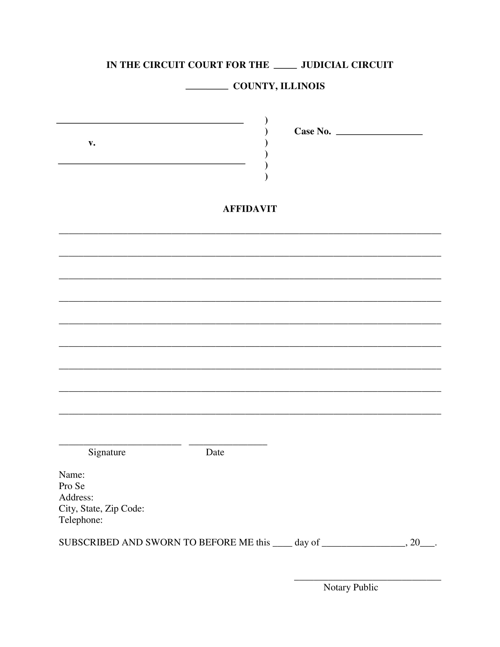 Free Printable Blank Affidavit Form 2024 2337