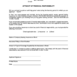 Affidavit Of Financial Responsibility Form Alaska Department Of