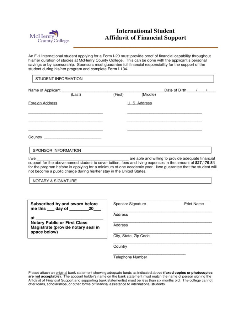 Affidavit Of Financial Support Form 38 Free Templates In PDF Word 