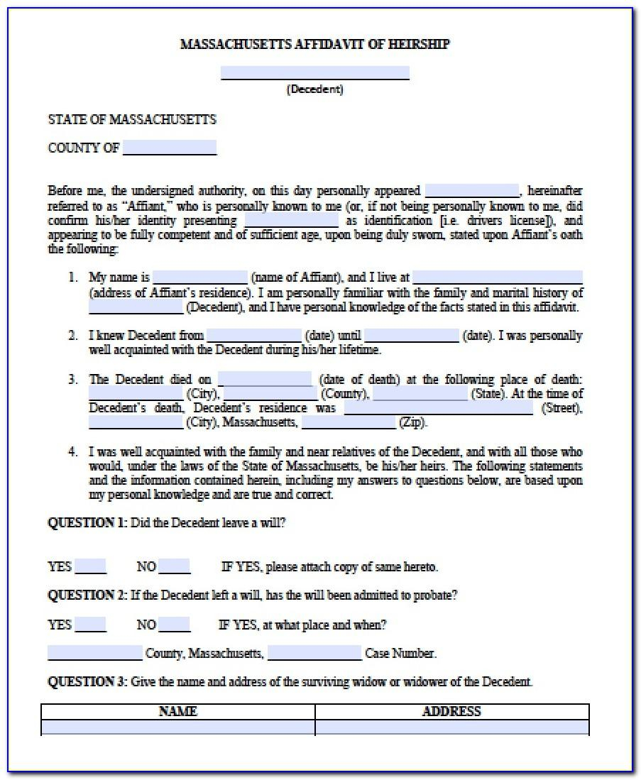 Dallas County Affidavit Of Heirship Form 2023 PrintableAffidavitForm