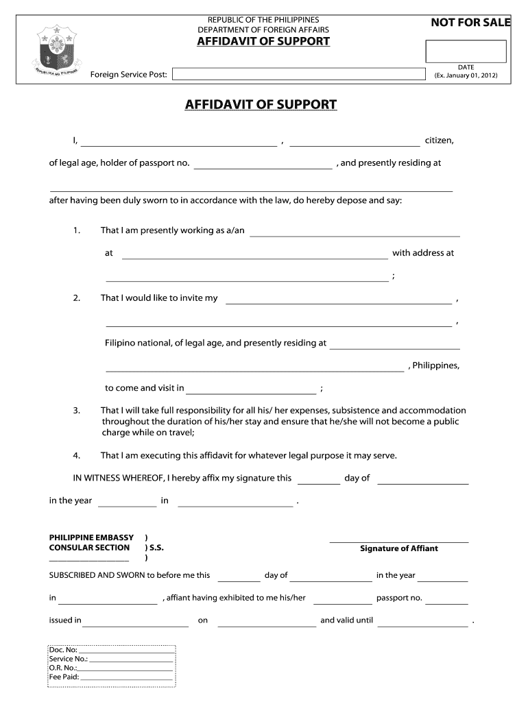 Affidavit Of Support Fill Out And Sign Printable PDF Template SignNow