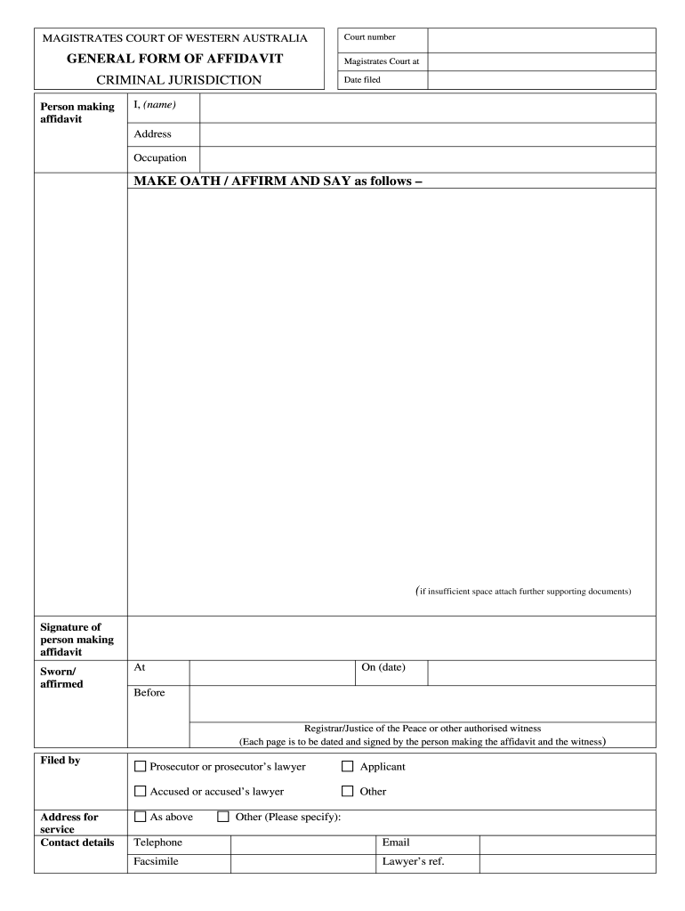 Affidavit Template Australia Fill Out And Sign Printable PDF Template 