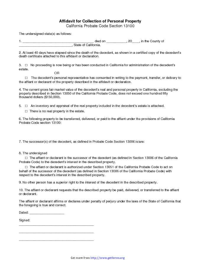 Declaration Of Ownership Download Affidavit Form For Free PDF Or Word