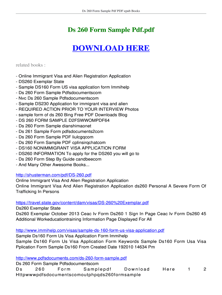 Ds 260 Sample Form Fill Online Printable Fillable Blank PDFfiller