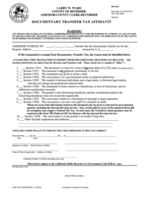 Fillable Form Acr 521p As4ex0 Documentary Transfer Tax Affidavit