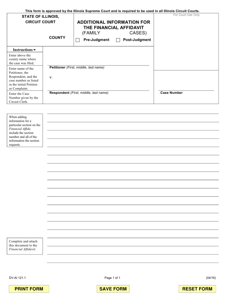 Form DV AI121 1 Download Fillable PDF Or Fill Online Additional 