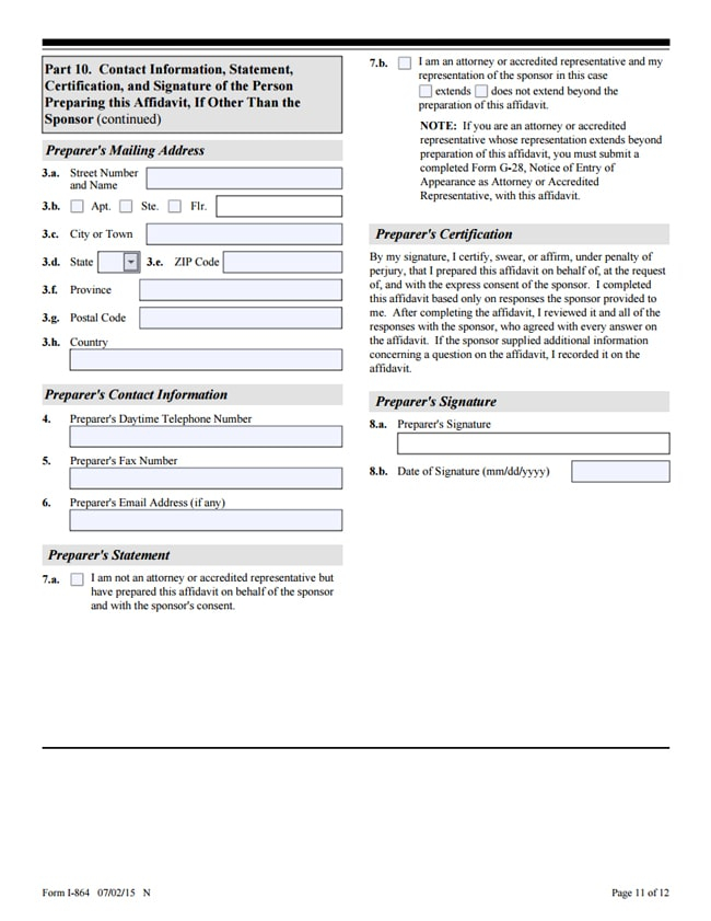 Form I 864 Affidavit Of Support RapidVisa 