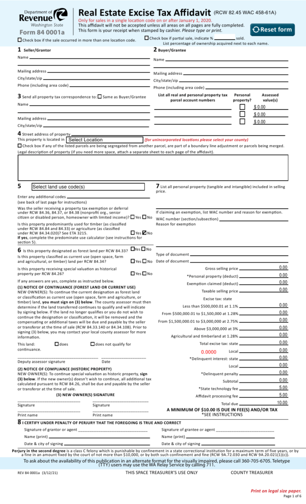 Form REV84 0001A Download Fillable PDF Or Fill Online Real Estate 