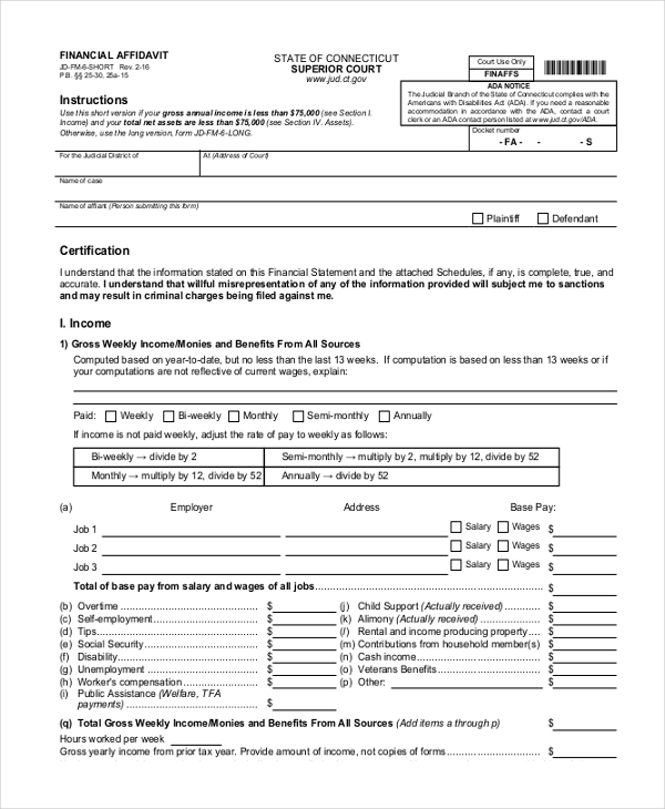 financial-affidavit-form-ct-2022-printableaffidavitform