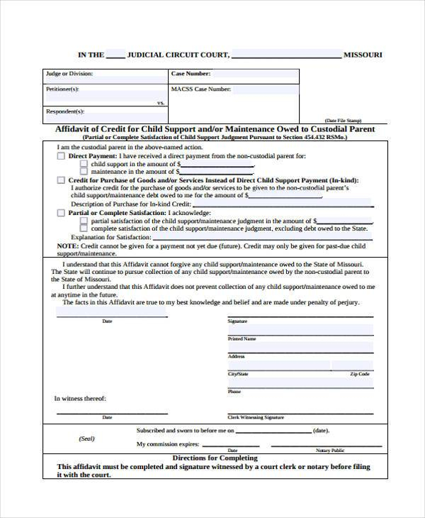 FREE 42 Affidavit Forms In PDF