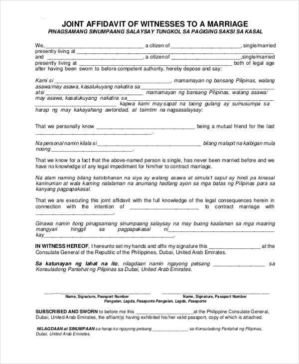 FREE 50 Affidavit Forms In PDF MS Word Excel