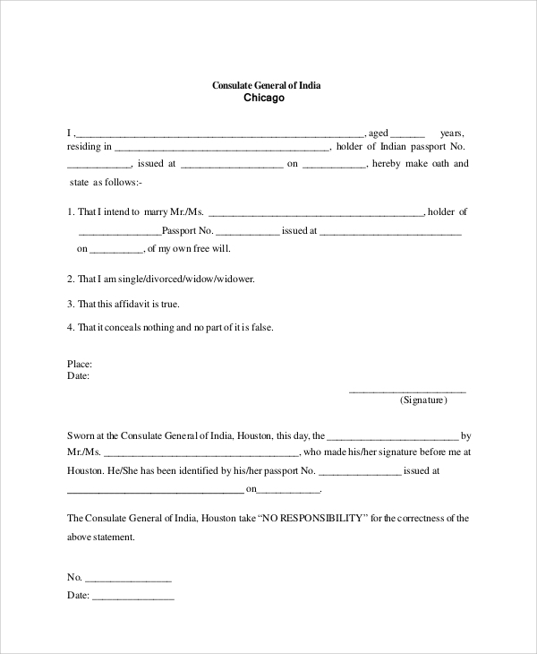 FREE 6 Sample Sworn Affidavit Forms In PDF