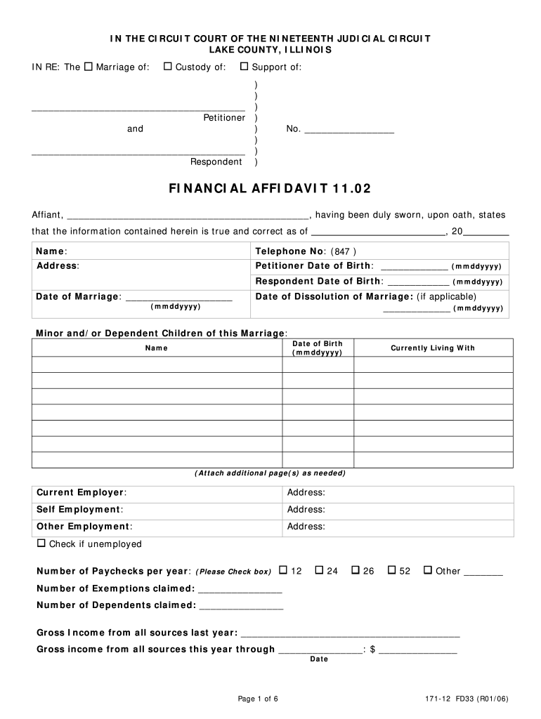 Illinois Financial Affidavit Fill Out And Sign Printable PDF Template