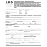 International Student Affidavit Of Support LDS Business College Free