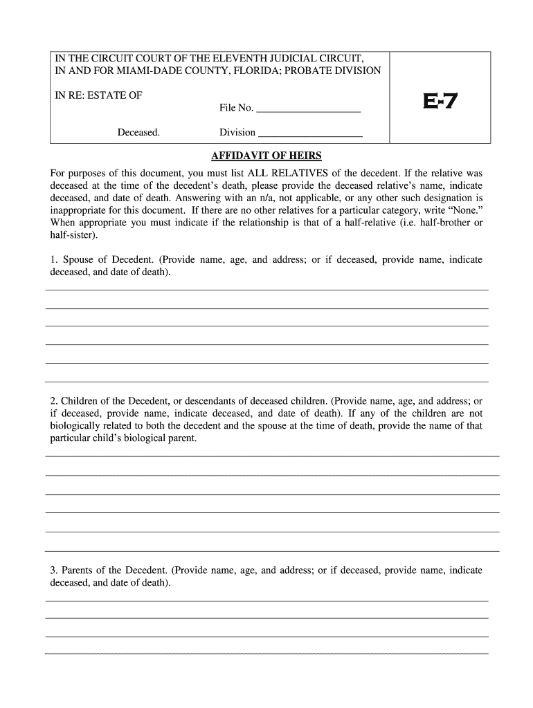 Miami Dade Probate Forms Fill Online Printable Fillable Blank 