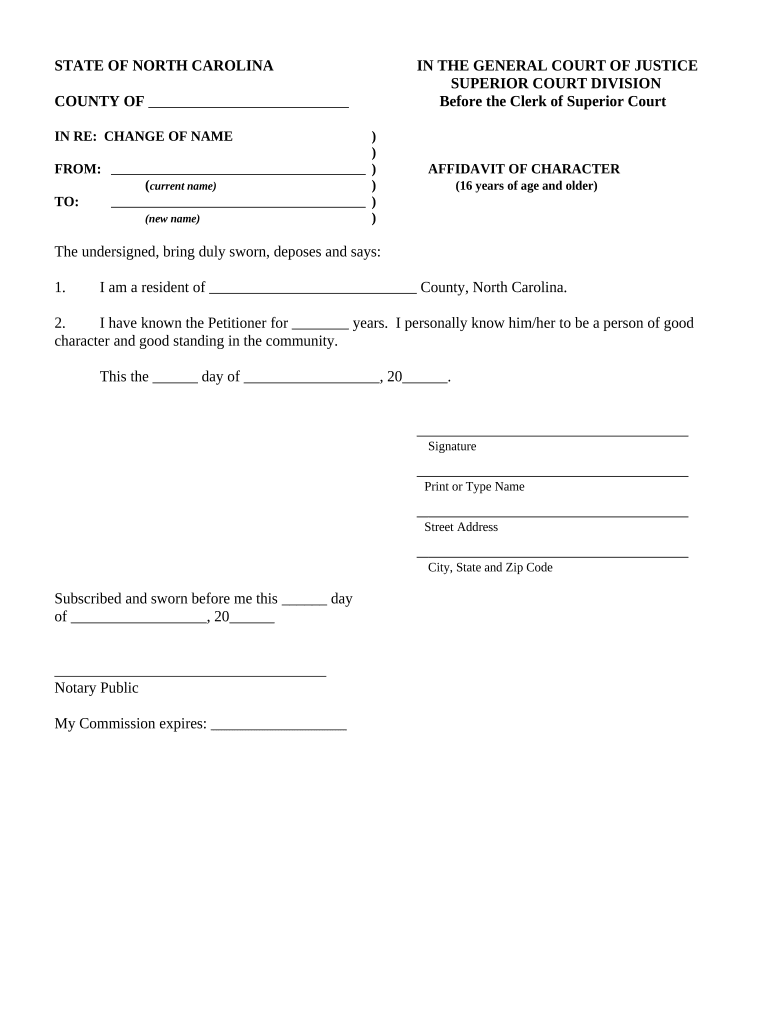 Nc Affidavit Doc Template PdfFiller