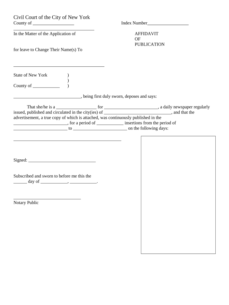 New York Affidavit Doc Template PdfFiller