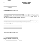 North Dakota Affidavit Of Service By Hand Delivery Download Fillable