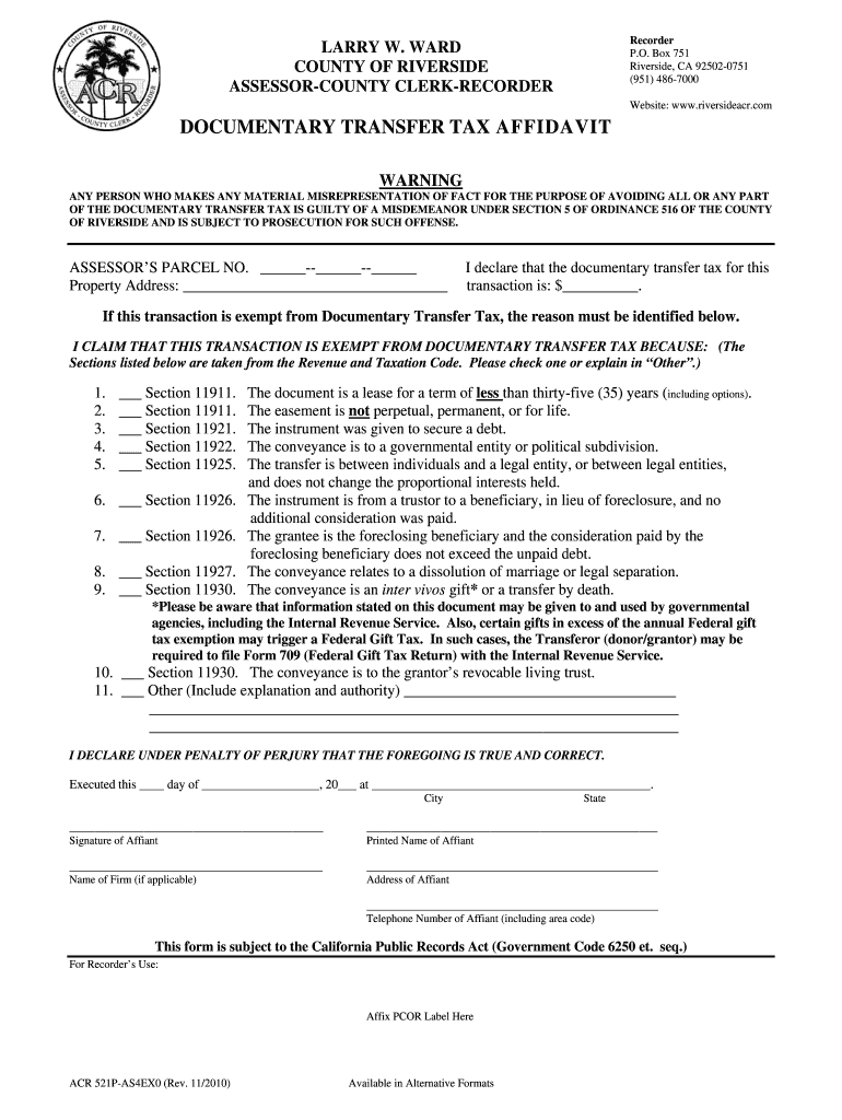 Santa Clara County Transfer Tax Affidavit Fill Out And Sign Printable 