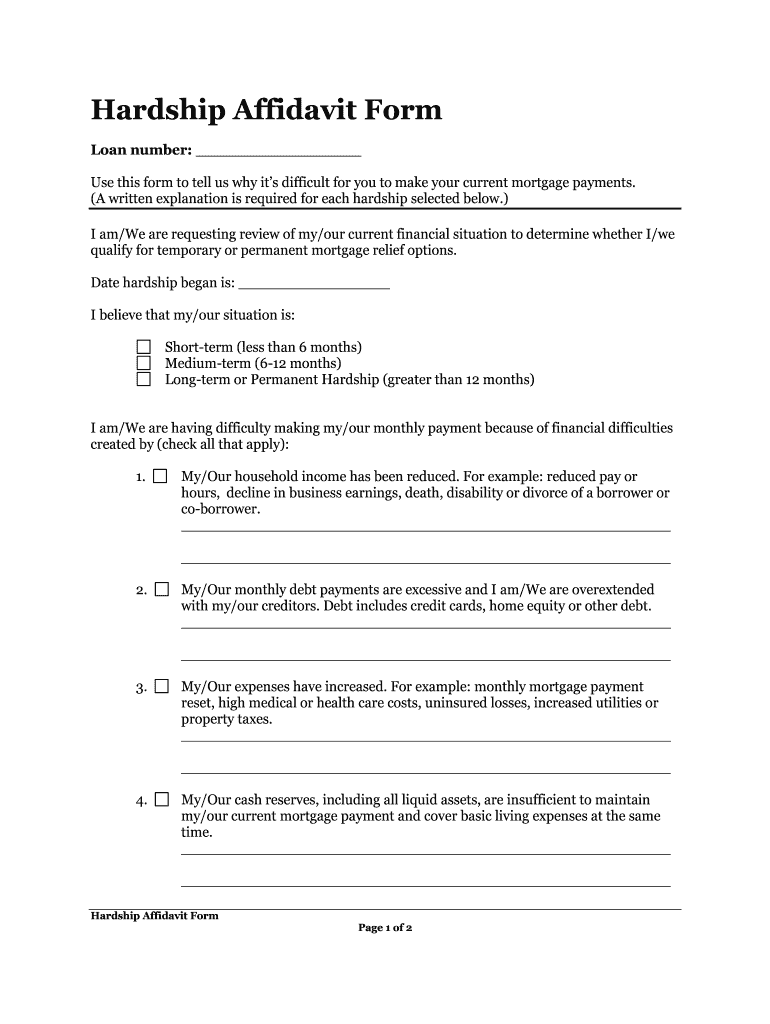 Wells Fargo Hardship Affidavit Form Fill And Sign Printable Template 