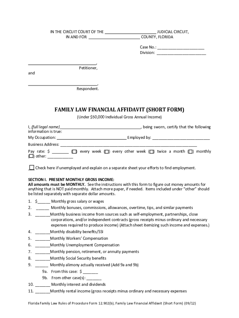 2012 Form FL 12 902 b Fill Online Printable Fillable Blank PdfFiller