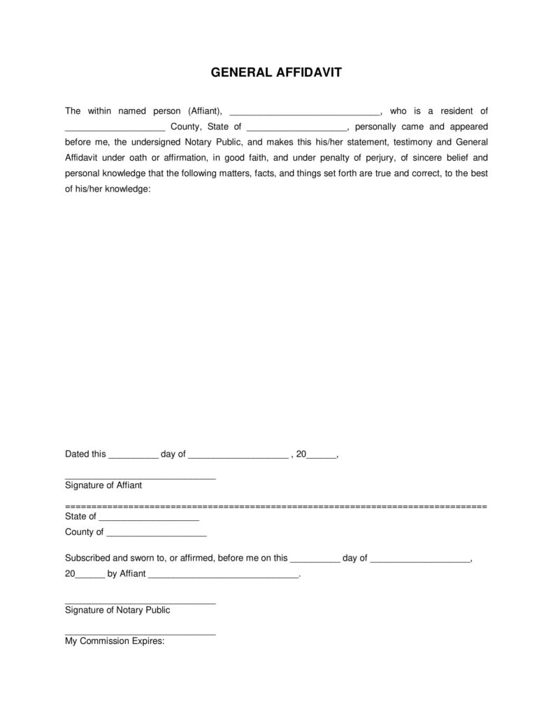 9 Blank Affidavit Form Examples PDF Examples