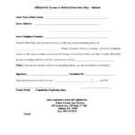 Affidavit For Excuse Or Deferral From Jury Duty Student Printable Pdf