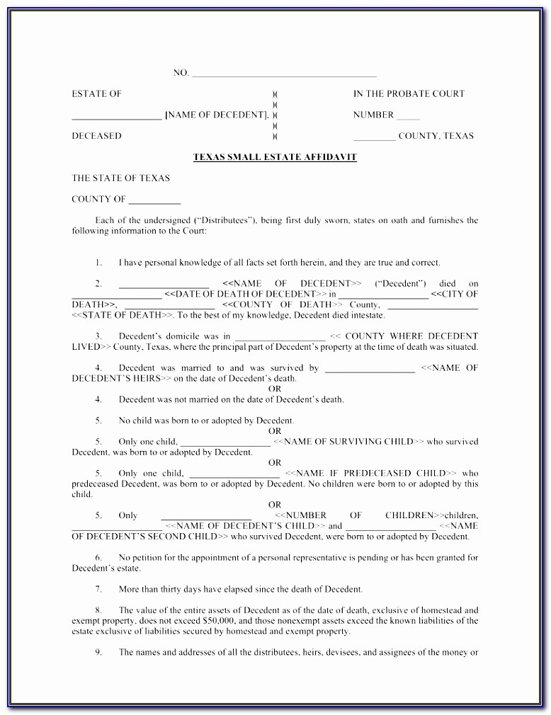 Affidavit Of Heirship Form Harris County Texas Form Resume Examples 