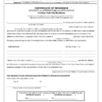 Affidavit Of Residency Form Free Printable Documents