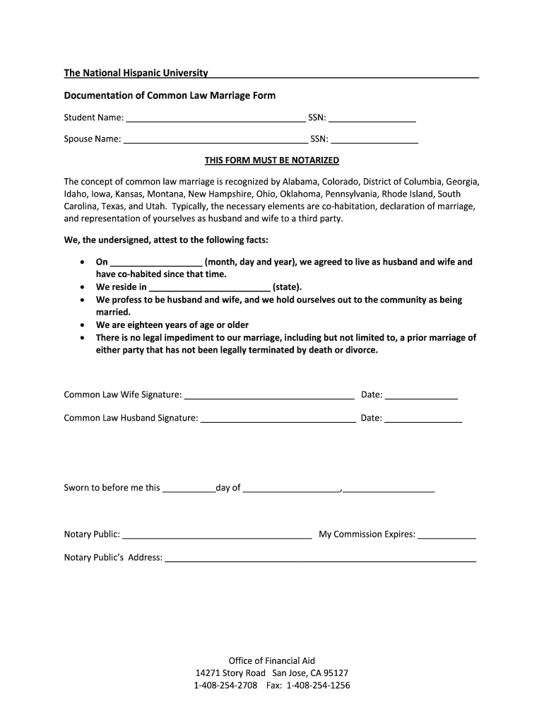 Common Law Marriage Texas Form Fill Online Printable Fillable 