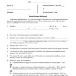 Download Free El Paso County Texas Small State Affidavit Form Form