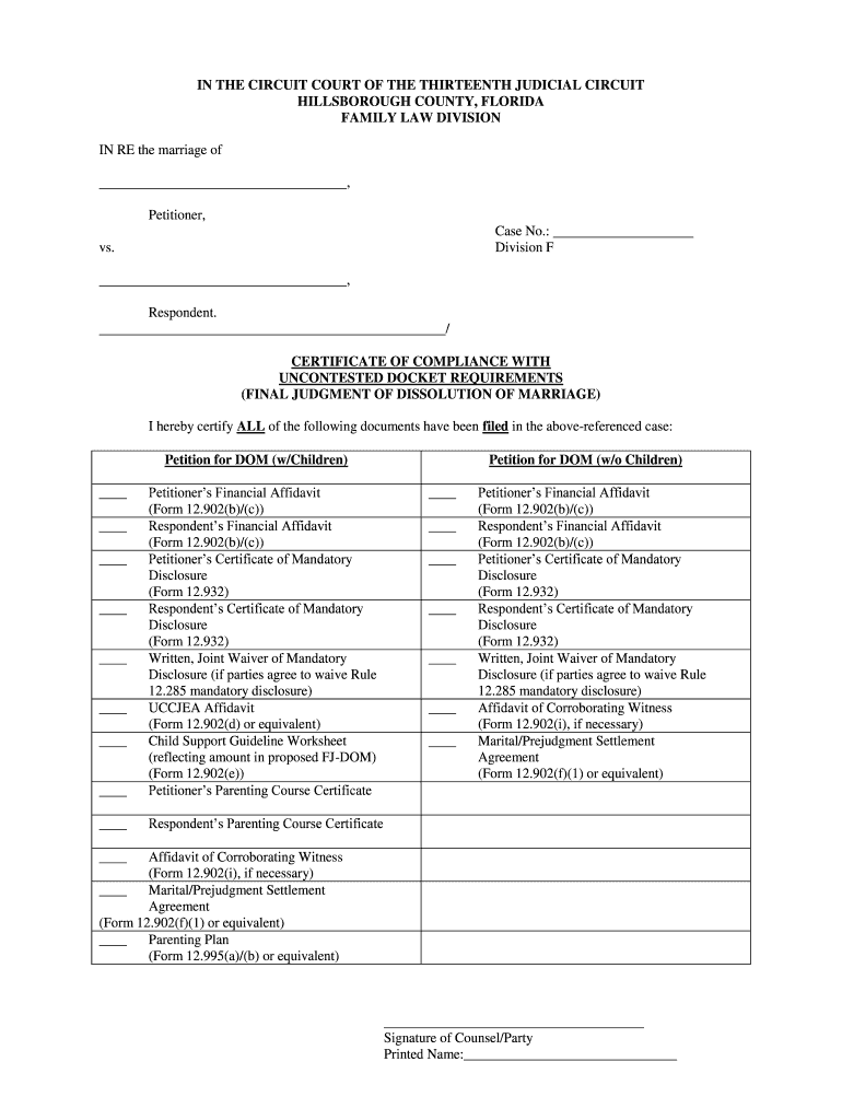 Florida Financial Affidavit Long Form Fill Out And Sign Printable PDF 