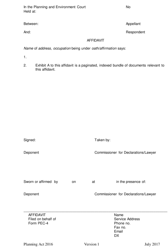 Form 04 Download Printable PDF Or Fill Online Affidavit Queensland 