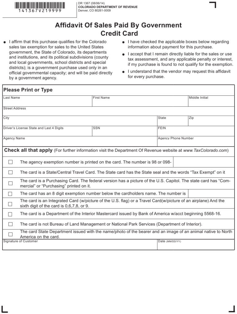 Form DR1367 Download Fillable PDF Or Fill Online Affidavit Of Sales 