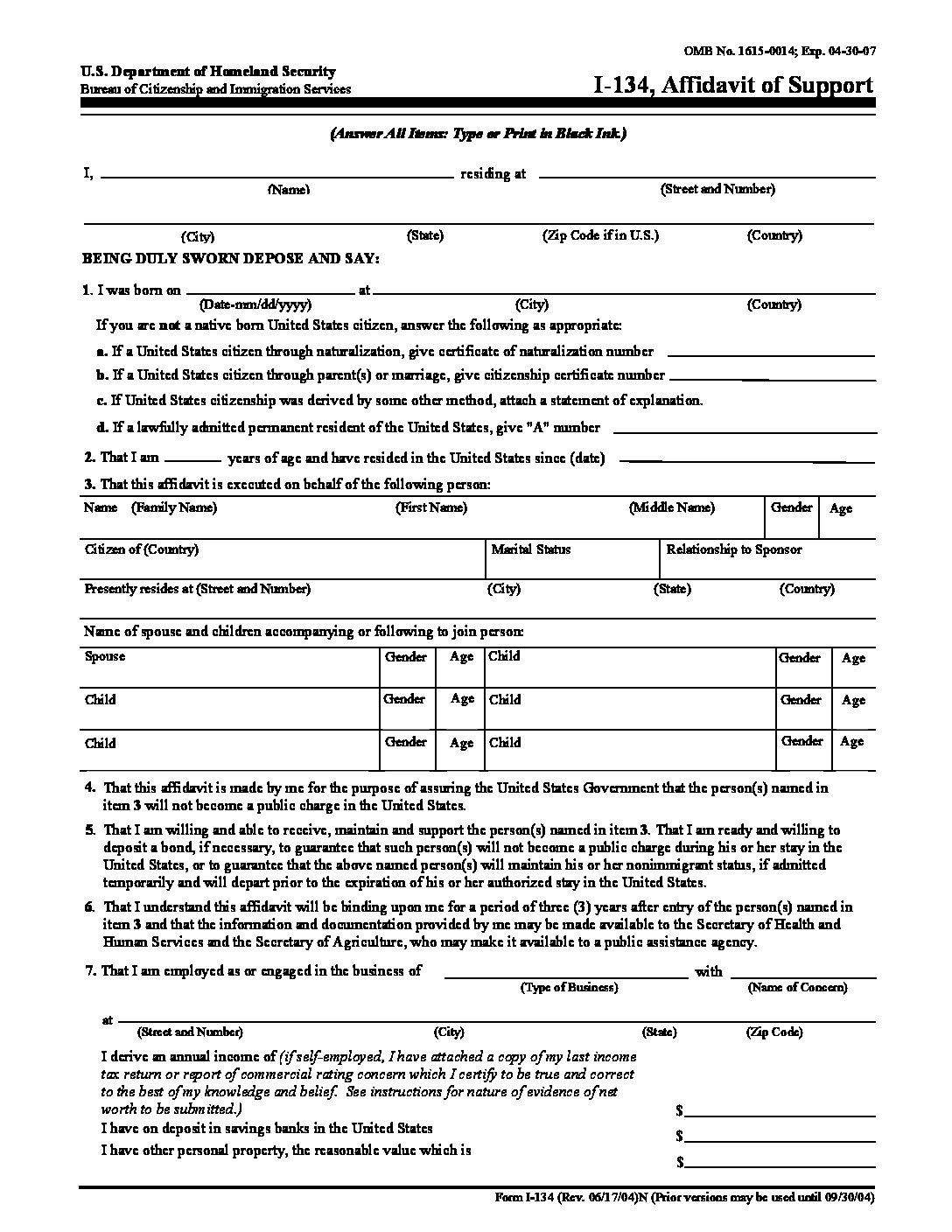 Form I134 Affidavit Of Support Middlesex Community College CT