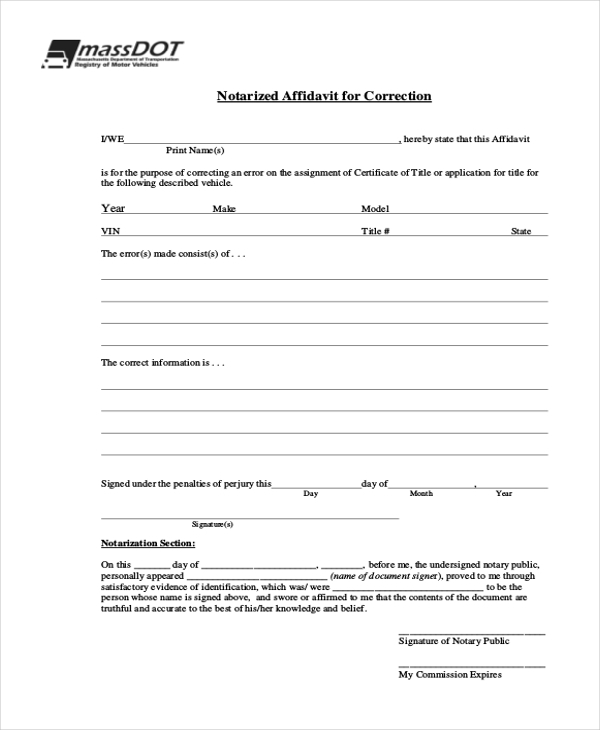 FREE 12 Sample General Affidavit Forms In PDF Word Excel