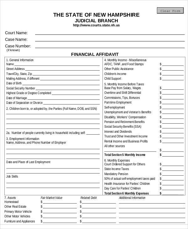 FREE 19 General Affidavit Samples And Templates In PDF