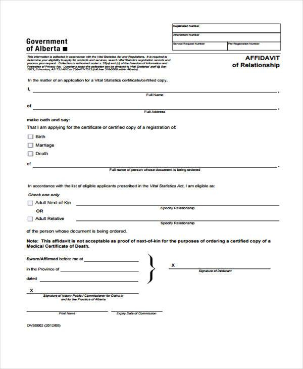 free-affidavit-of-relationship-form-2023-printableaffidavitform