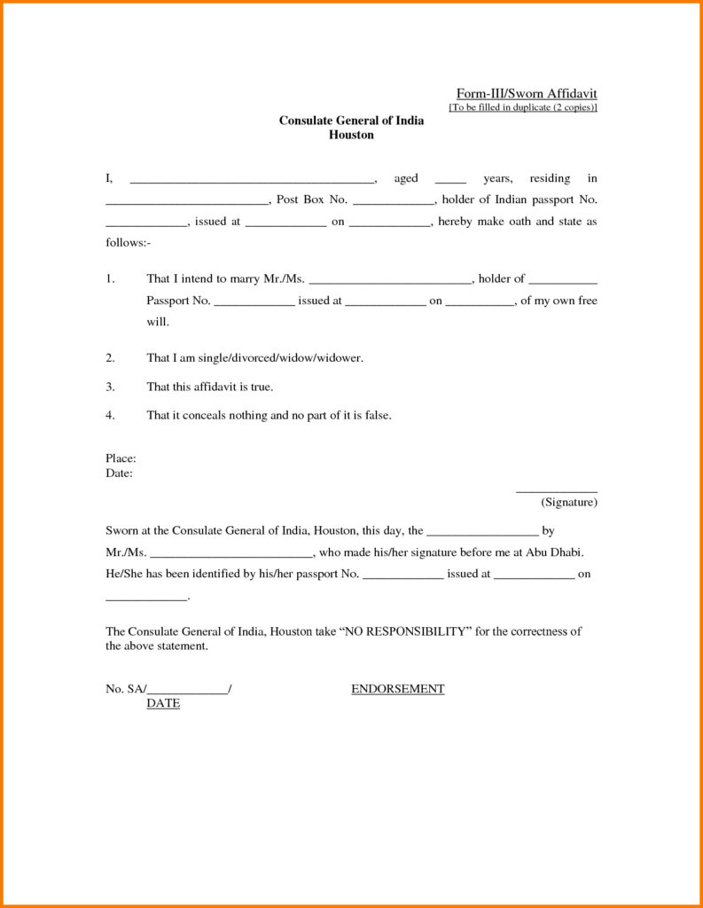 Free General Affidavit Form Download Amulette