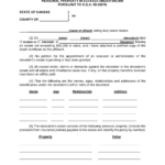 Free Kansas Small Estate Affidavit Form Affidavit Transferring
