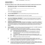 Free Maricopa County Arizona Small Estate Affidavit Form PDF Word