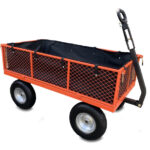 Garden Trolley Large 350kg Flat Free Tyres Drop Sides Sherpa Tools