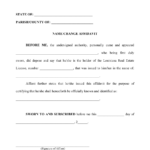 Louisiana Name Change Affidavit Download Printable PDF Templateroller