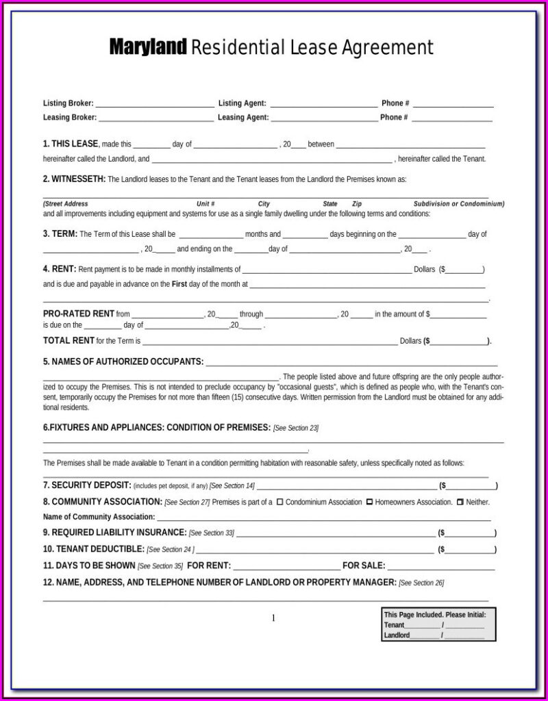 Montgomery County Maryland Rental Application Form Form Resume 