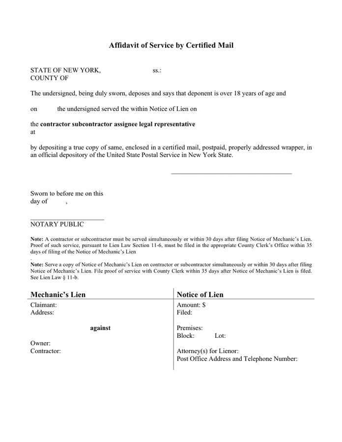 Notice Of Mechanic s Lien In Word And Pdf Formats Page 5 Of 5