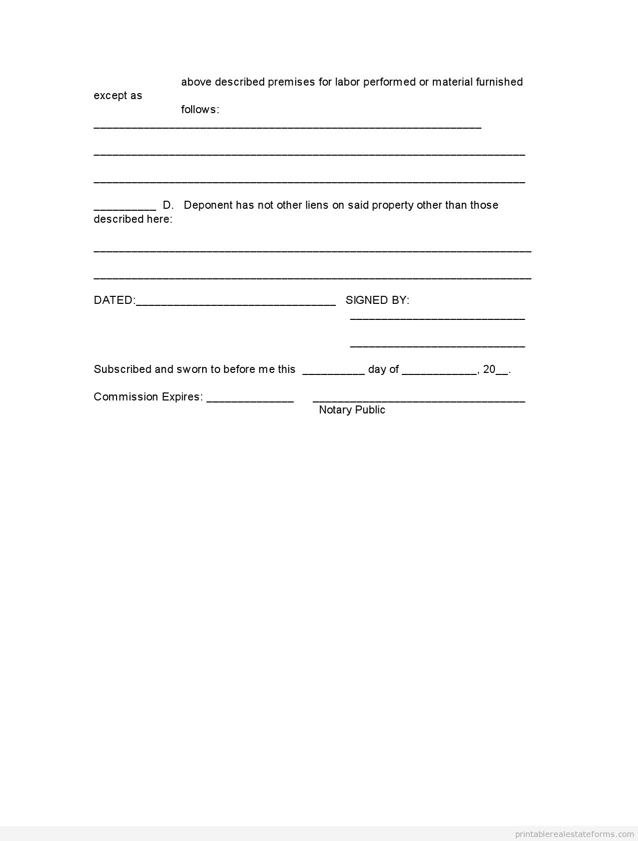 Printable AFFIDAVIT OF Ownership Wholesaling Form PDF