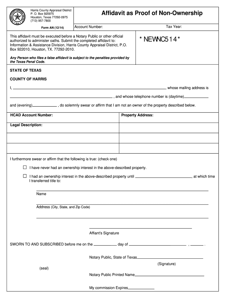 Printable Free Affidavit Of Non Prosecution Form Texas Printable 